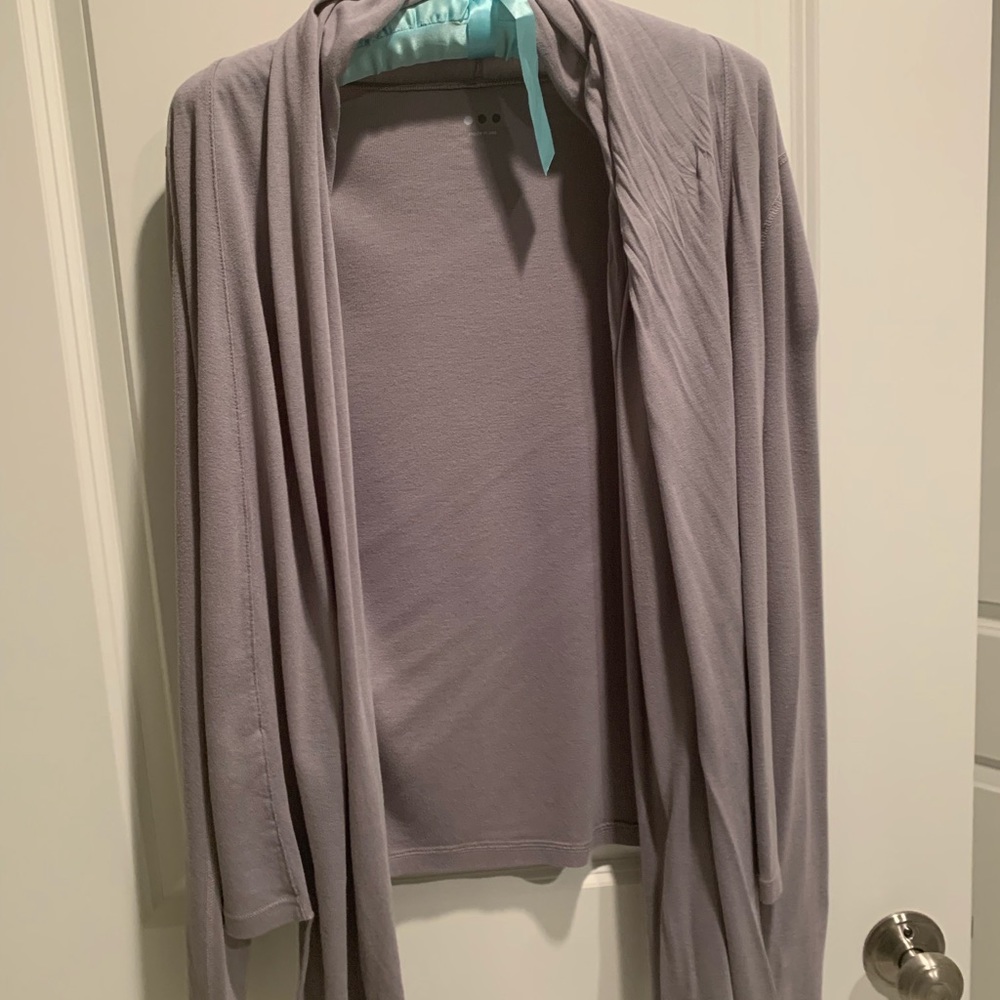 Three dots luxe ribbed open cardigan